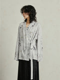 Zen Inspired Bamboo Print Long Sleeve Shirt
