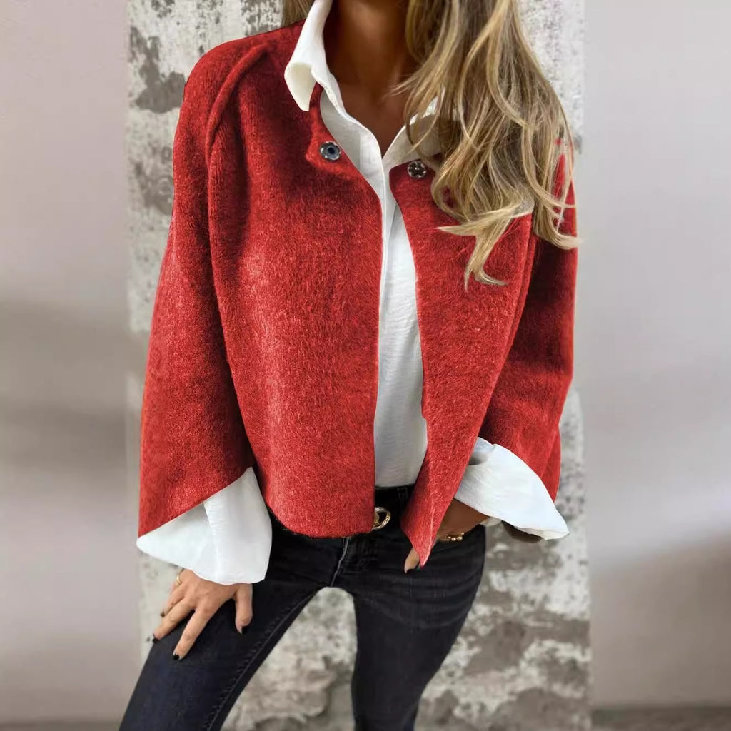Loose Fit Cashmere Long Sleeve Jacket