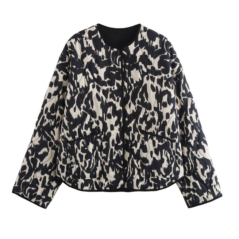 Womens Quilted Print Jacket