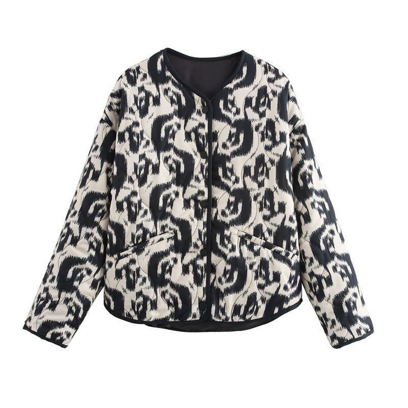 Womens Quilted Print Jacket