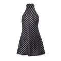 Elegant Printed Open-Back Dress
