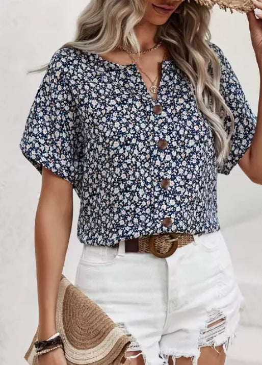 Women's 3D Jacquard V-Neck T-Shirt
