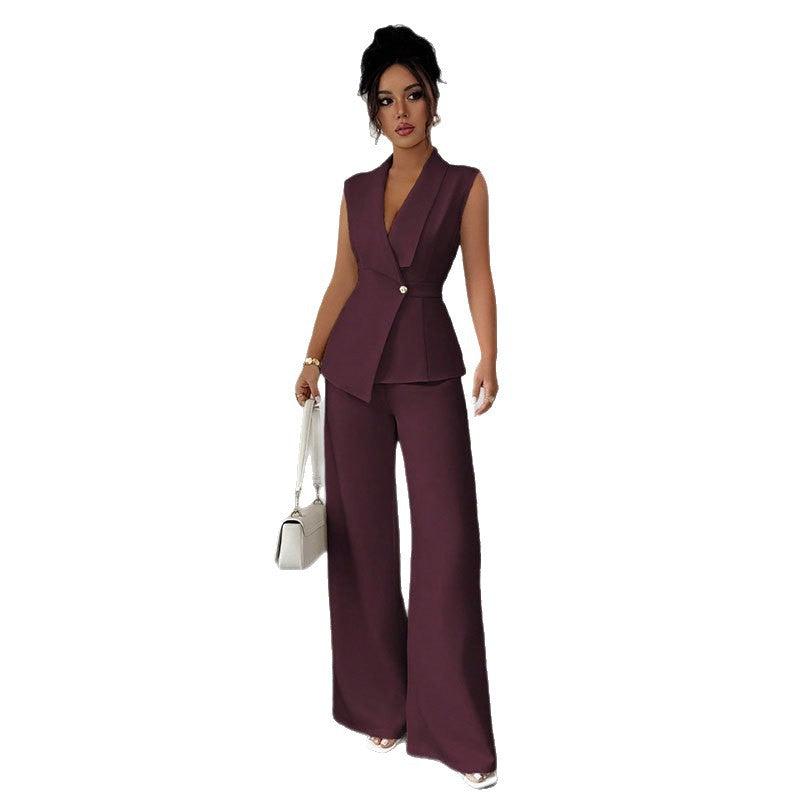 Elegant Sleeveless Vest and Pants Set
