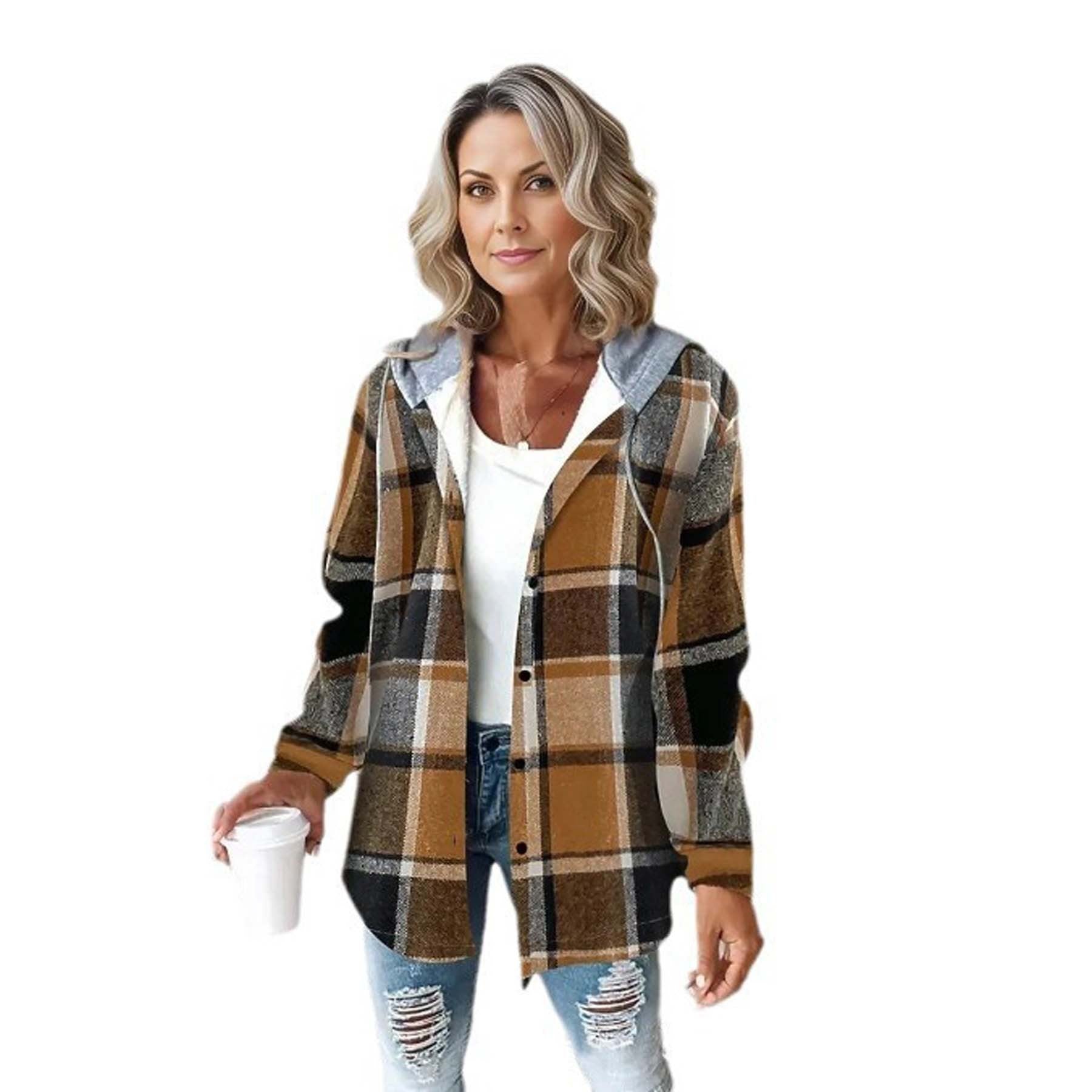 Casual Plaid Jacket for Women