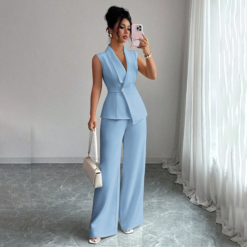 Elegant Sleeveless Vest and Pants Set