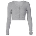 Single Button Crop Top