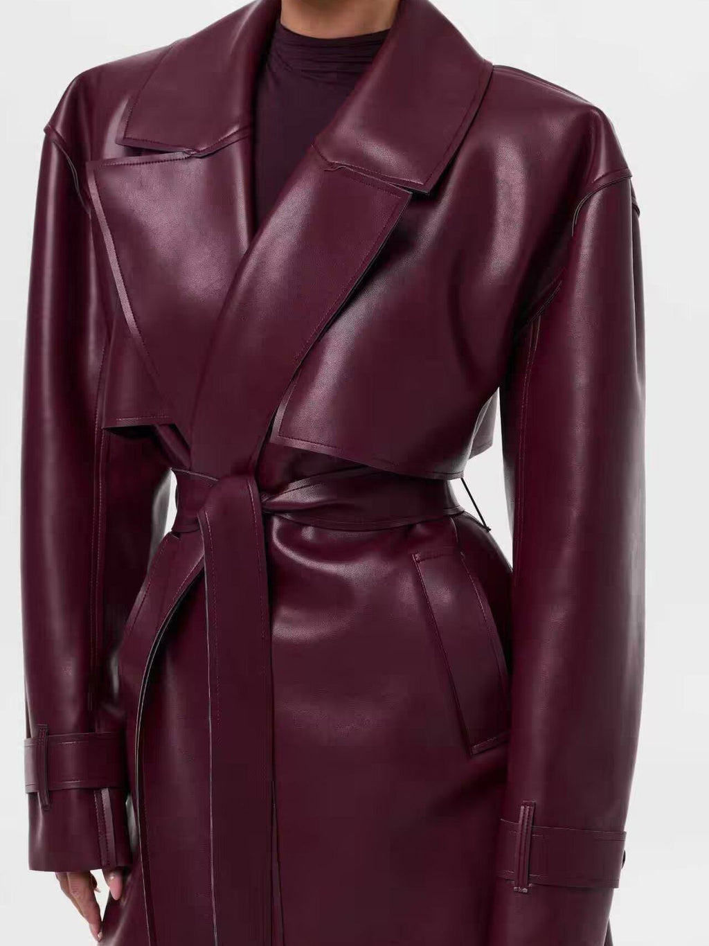 American Retro Long Coat with Belt