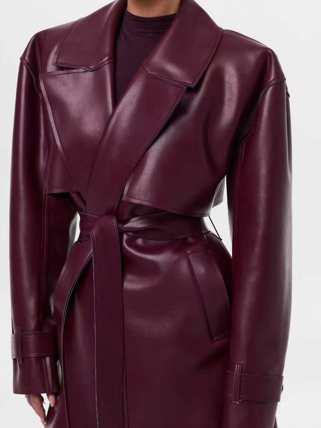 American Retro Long Coat with Belt