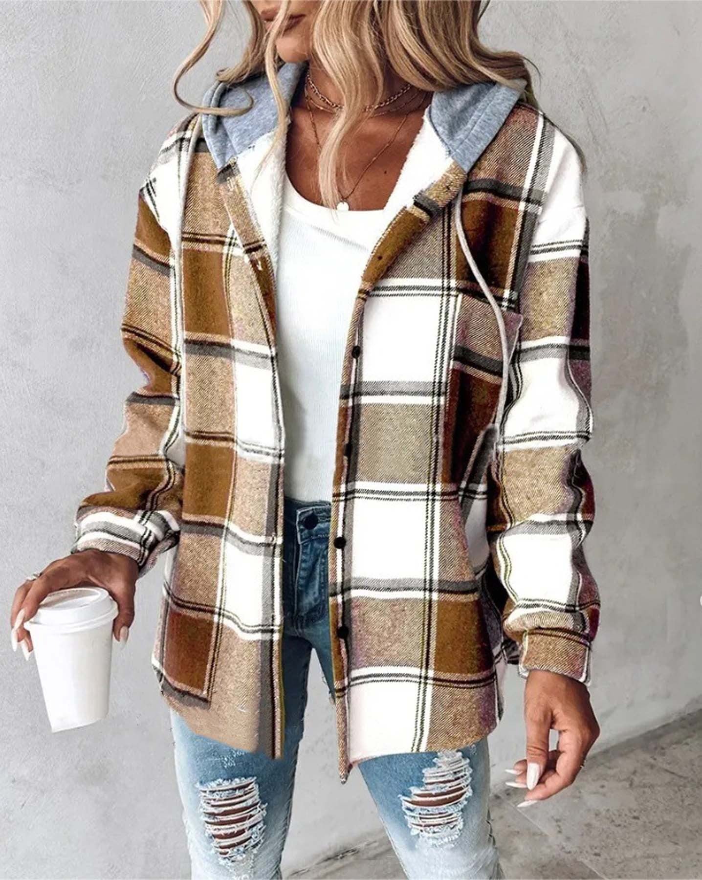 Casual Plaid Jacket for Women
