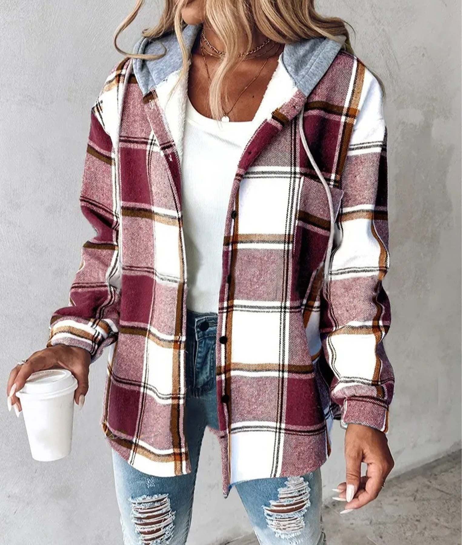 Casual Plaid Jacket for Women