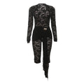 Lace Deep V Neck Long Sleeve Jumpsuit