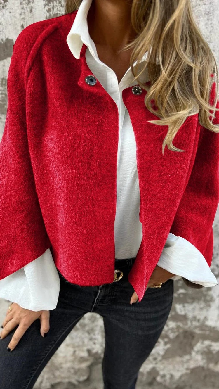 Loose Fit Cashmere Long Sleeve Jacket