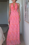 Womens Deep V Backless Slip Dress