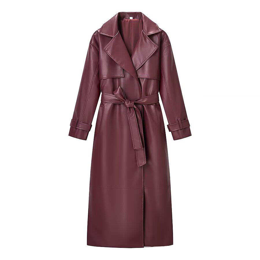 American Retro Long Coat with Belt