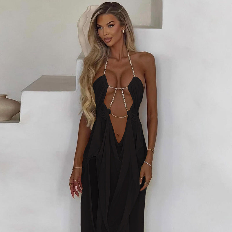 Mesh Halter Neck Dress