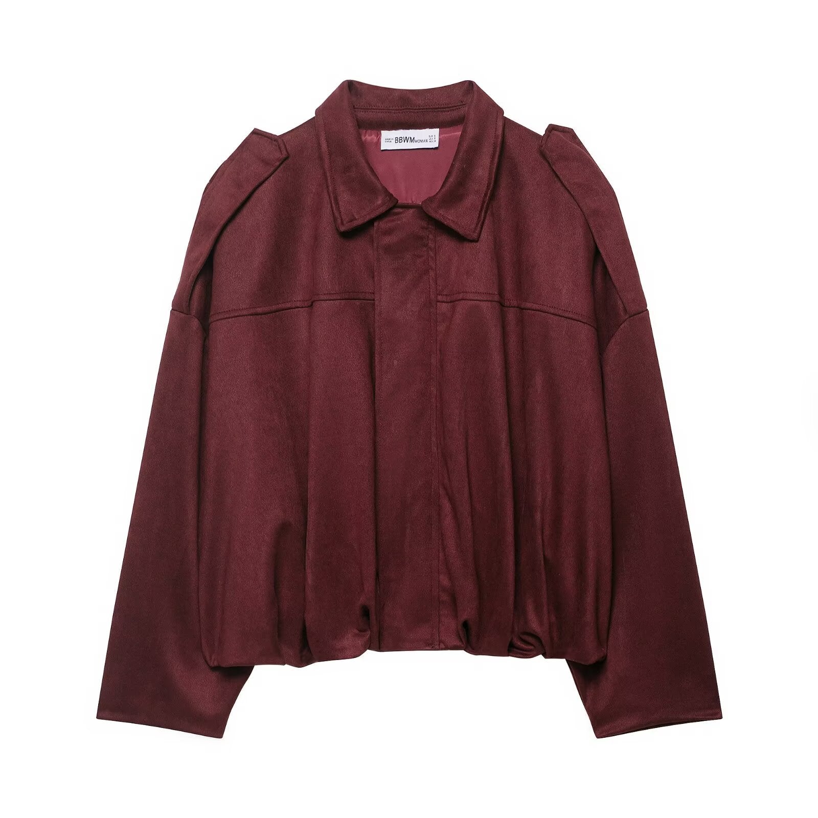 Womens Lapel Zipper Suede Jacket