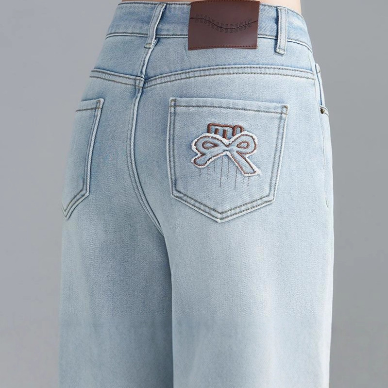 Womens High Waist Wide Leg Jeans
