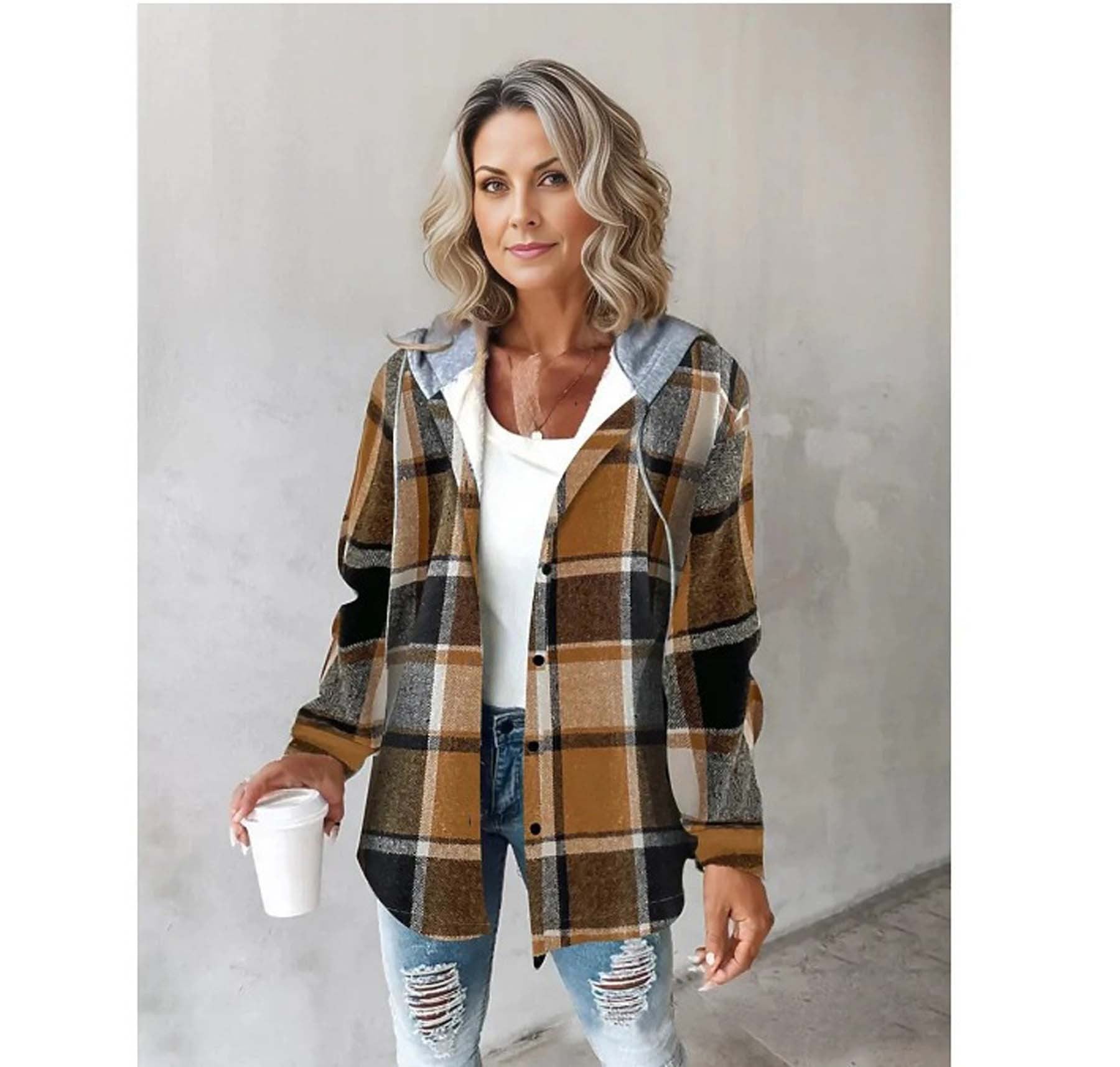 Casual Plaid Jacket for Women