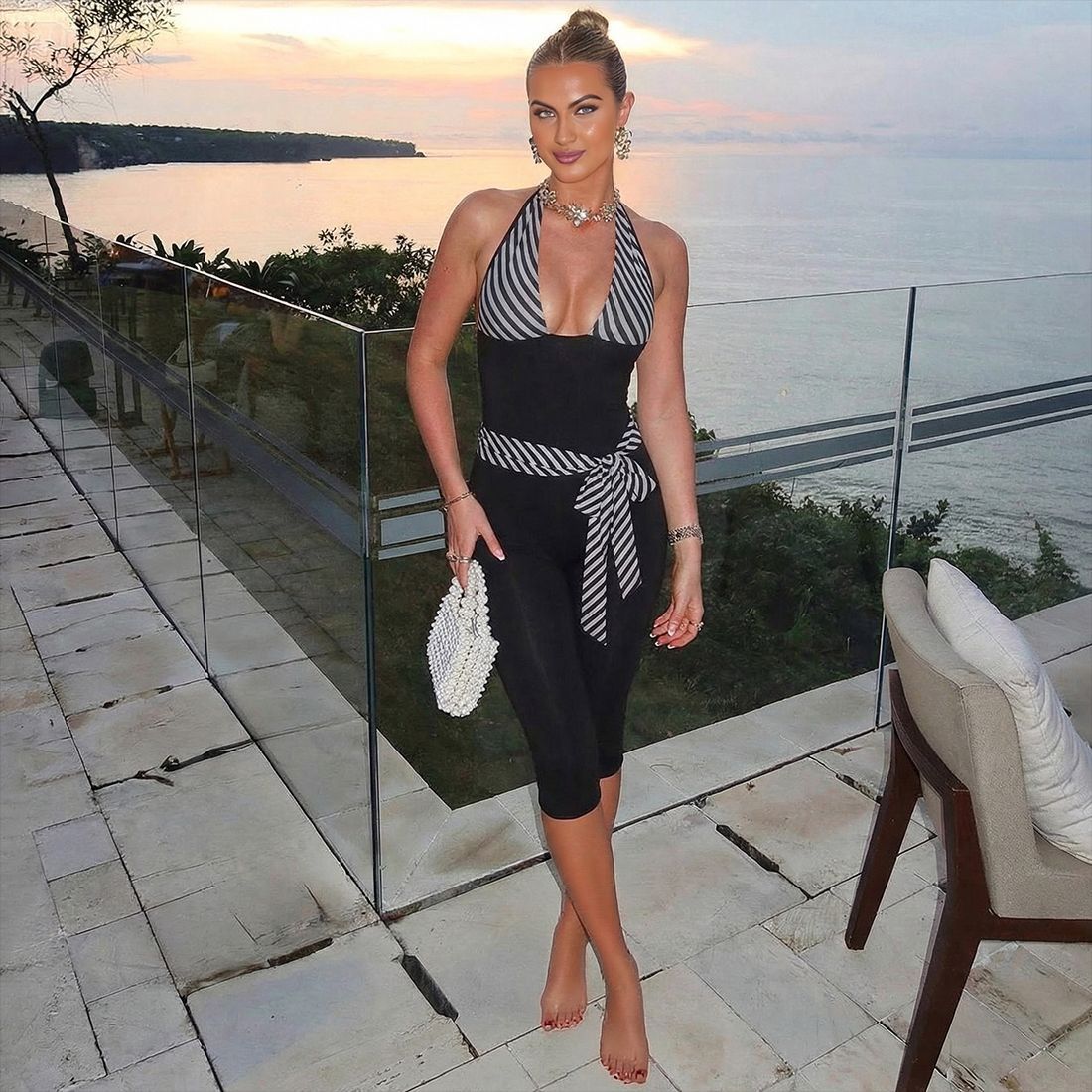 Printed Halter Neck Jumpsuit