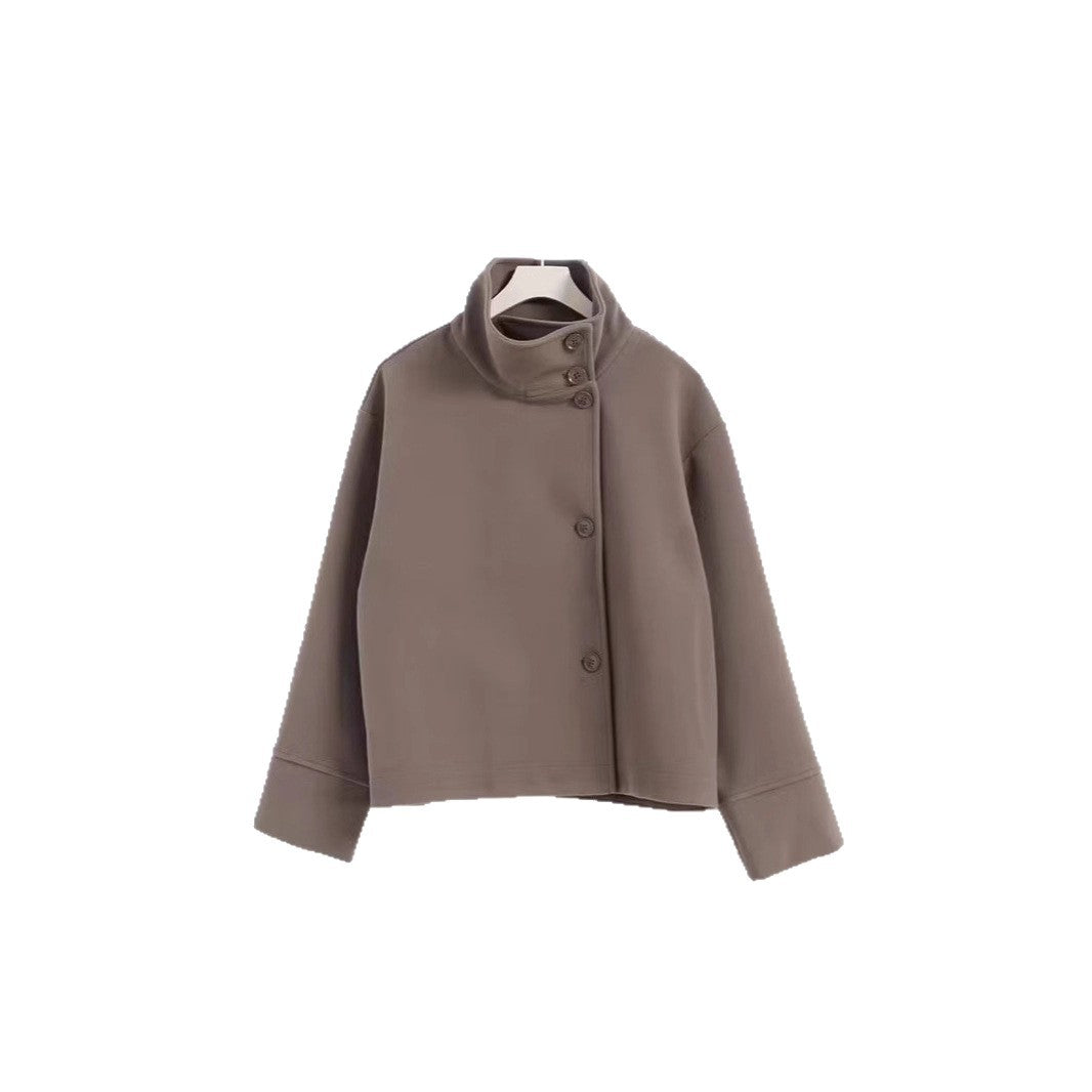 Women's Elegant Stand Collar Wool Coat