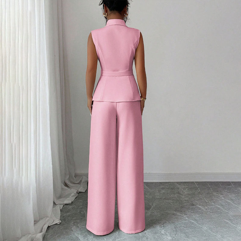 Elegant Sleeveless Vest and Pants Set